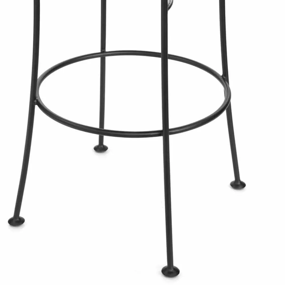 Viadurini in the Garden Outdoor Hocker-Handgefertigter Gartenhocker aus Eisen mit Fußstütze Made in Italy - Sireo