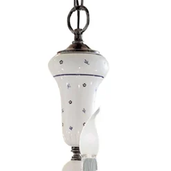 Ferroluce Vintage Kronleuchter-Handgefertigter Kronleuchter aus Keramik und antikem Messing – Sanremo