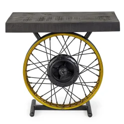 Viadurini Living Moderne Couchtische-Handgefertigter und industrieller Couchtisch aus Stahl und Mangoholz - Corvino