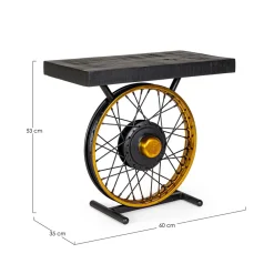 Viadurini Living Moderne Couchtische-Handgefertigter und industrieller Couchtisch aus Stahl und Mangoholz - Corvino