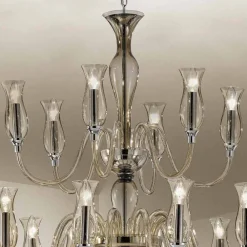 Viadurini Lighting Klassische Kronleuchter-Handgefertigter Venedig Glas Kronleuchter mit 18 Leuchten Made in Italy - Vittoria