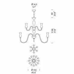 Viadurini Lighting Klassische Kronleuchter-Handgefertigter Venedig Glas Kronleuchter mit 18 Leuchten Made in Italy - Vittoria