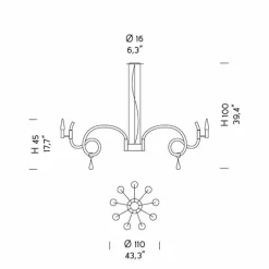 Viadurini Lighting Klassische Kronleuchter-Handgefertigter venezianischer Glaskronleuchter mit 9 Lichtern Made in Italy - Bernadette