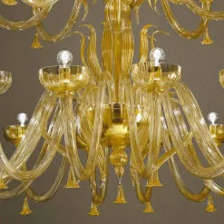 Viadurini Lighting Klassische Kronleuchter-Handgefertigter venezianischer Kronleuchter aus Glas und Gold mit 28 Lichtern Made in Italy - Regina