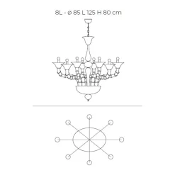 Viadurini Vetro di Venezia Klassische Kronleuchter-Handgefertigter venezianischer Kronleuchter aus mundgeblasenem Glas im klassischen Stil - Vanity