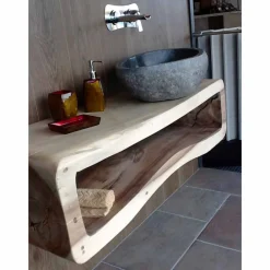 Viadurini Bathroom Steinwaschbecken-Handgefertigtes Arbeitsplattenwaschbecken in Pietra di Fiume - Aurea