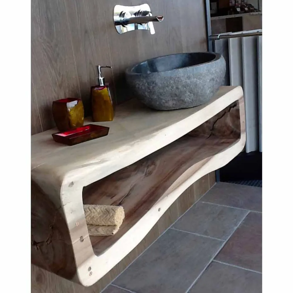 Viadurini Bathroom Steinwaschbecken-Handgefertigtes Arbeitsplattenwaschbecken in Pietra di Fiume - Aurea