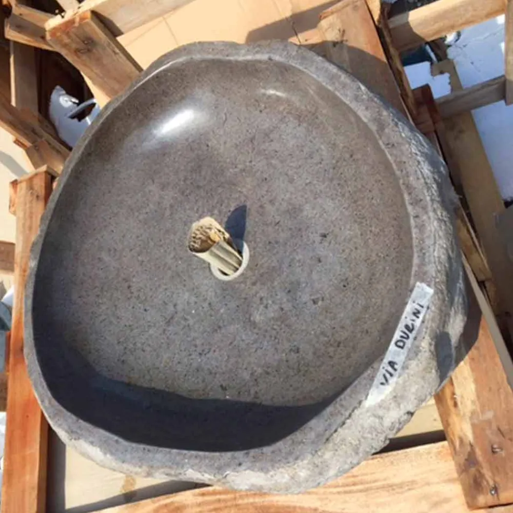 Viadurini Bathroom Steinwaschbecken-Handgefertigtes Arbeitsplattenwaschbecken in Pietra di Fiume - Aurea