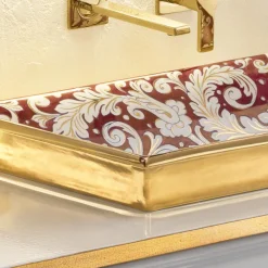 Viadurini Bathroom Waschbecken Aus Fire Clay-Handgegossenes Waschbecken aus Schamotteton mit farbenfrohen Verzierungen, hergestellt in Italien – Aulente