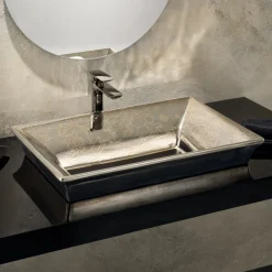 Viadurini Bathroom Waschbecken Aus Fire Clay-Handgegossenes Waschbecken aus Schamotteton mit farbenfrohen Verzierungen, hergestellt in Italien – Aulente