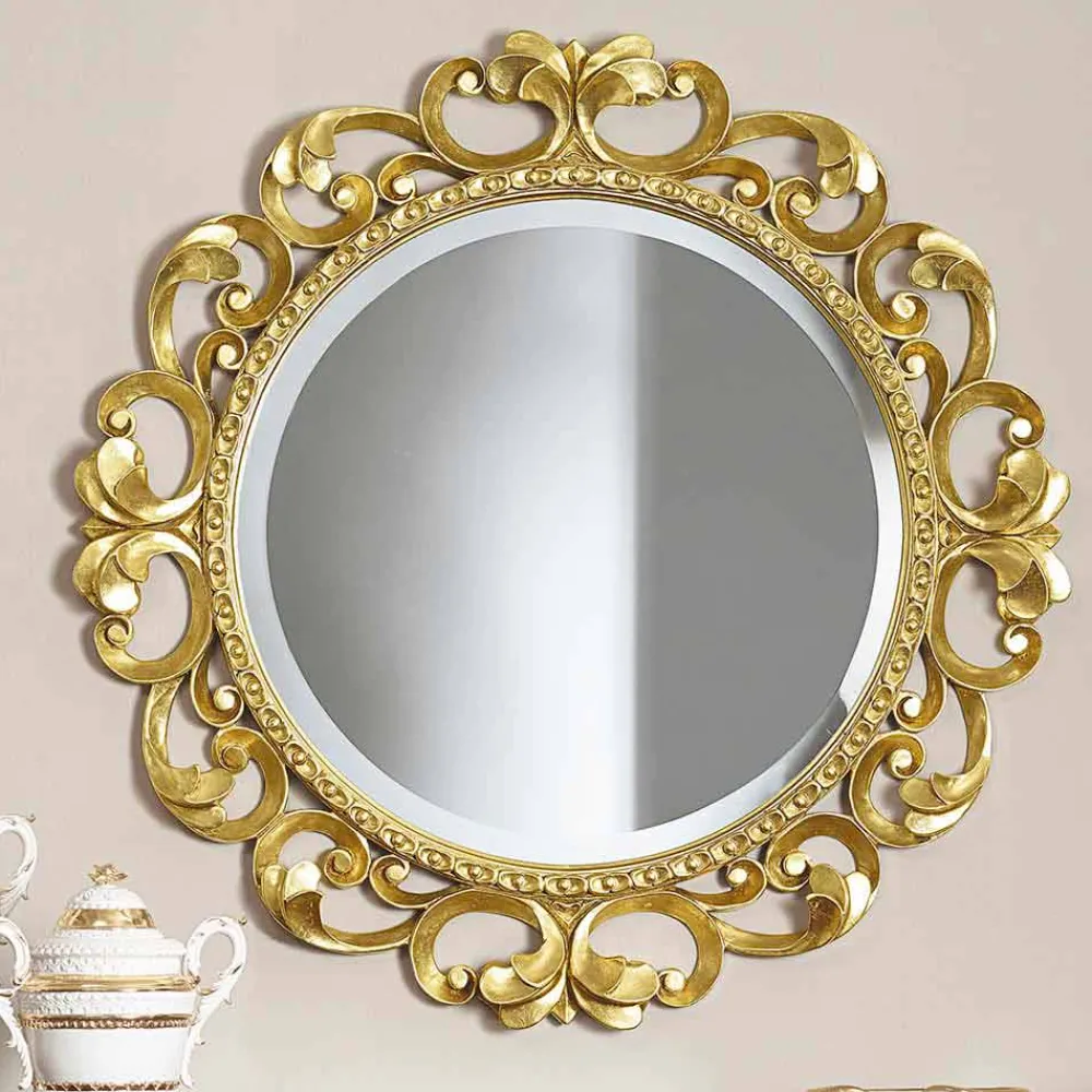 Viadurini Classic Wandspiegel-Handgemachter hölzerner Wandspiegel hergestellt in Italien Riccardo