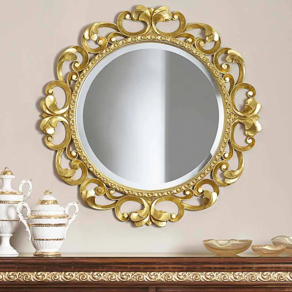 Viadurini Classic Wandspiegel-Handgemachter hölzerner Wandspiegel hergestellt in Italien Riccardo