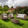 Viadurini in the Garden Garten Lounge Set-Handgewebtes Gartenset aus Polyrattan – Charlie