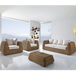 Viadurini in the Garden Garten Lounge Set-Handgewebtes Gartenset aus Polyrattan – Charlie