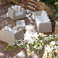 Viadurini in the Garden Garten Lounge Set-Handgewebtes Gartenset aus Polyrattan – Charlie