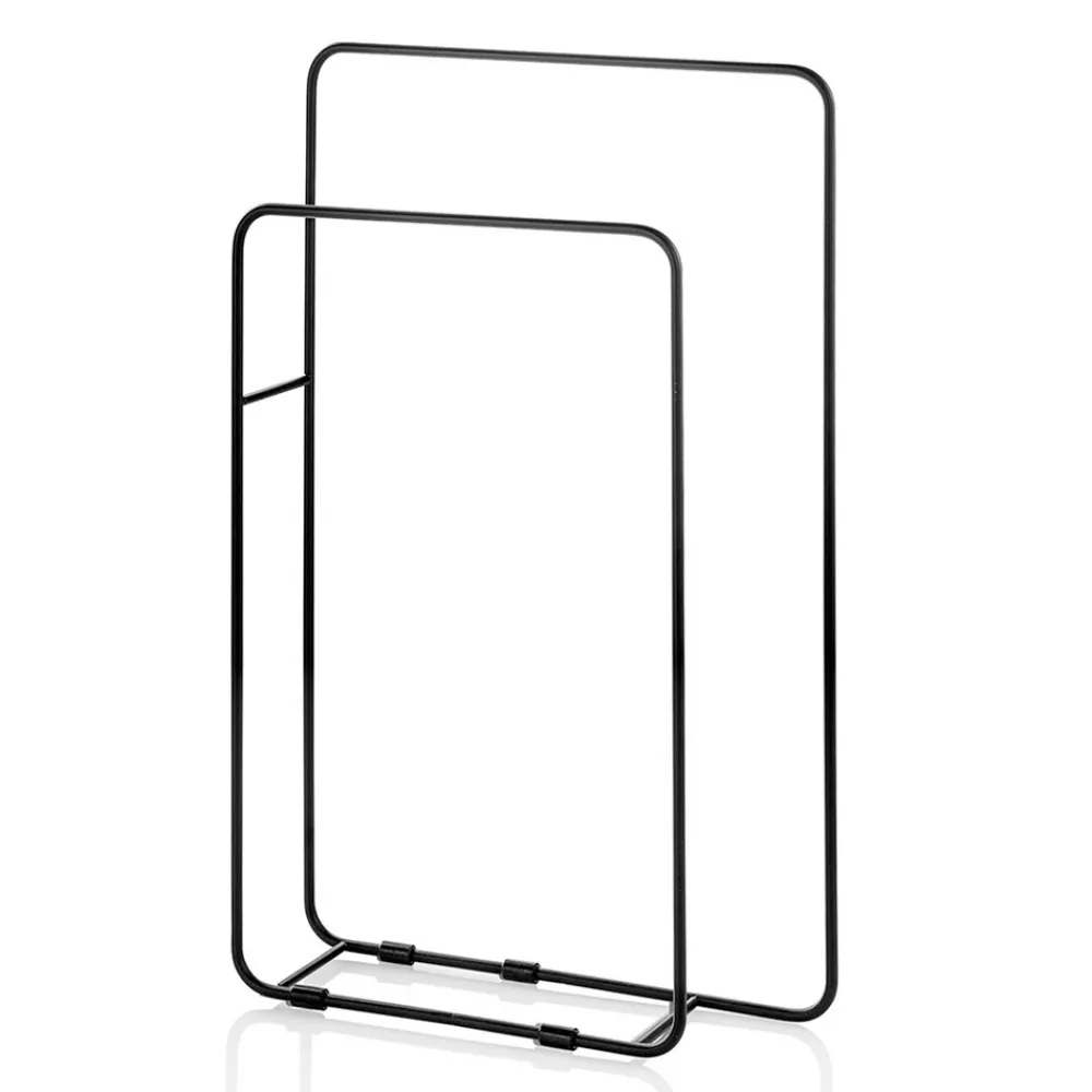 Viadurini Bathroom Badetuchhalter-Handtuchhalter aus mattschwarzem Metall - Meme