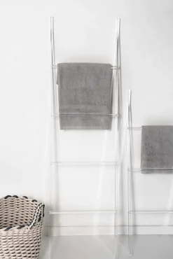 Viadurini Bathroom Badetuchhalter-Handtuchhalter Leiter in transparentem Plexiglas Design 2 Höhen - Trockner
