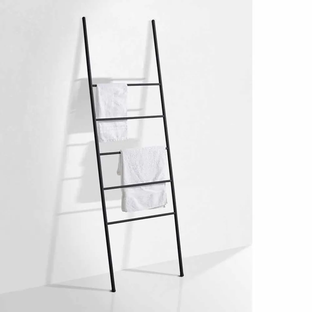 Viadurini Bathroom Badetuchhalter-Handtuchleiter in modernem Design aus weißem oder schwarzem Metall - Oppalà