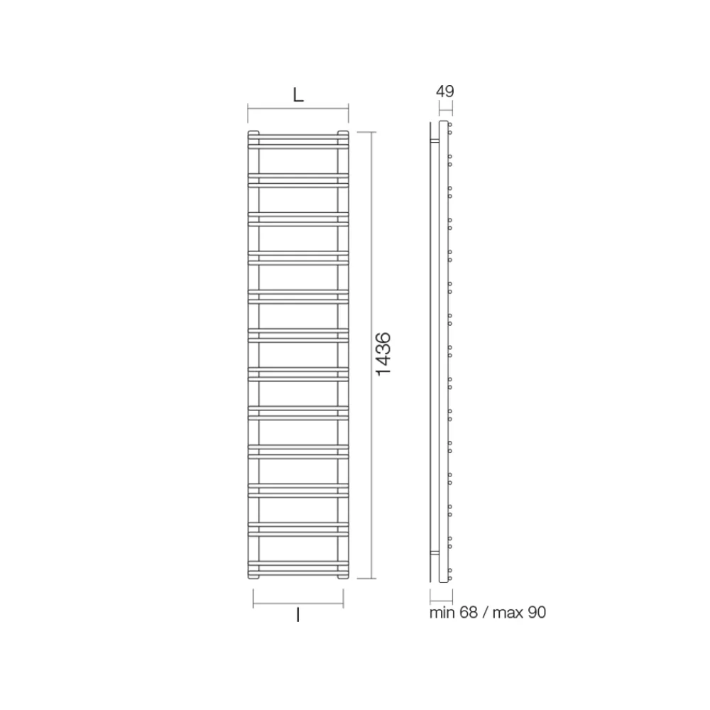 Viadurini Radiators Hybrid Heizkörper-Handtuchwärmer mit gemischtem System aus Kohlenstoffstahl – Praline