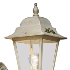 Ferroluce Garten-Wandlampen-Handverzierte Garten-Wandlampe aus weißem Aluminium - Gorizia