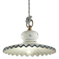 Ferroluce Pendelleuchten Vintage-Handverzierte Keramik-Pendelleuchte - Rom