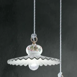 Ferroluce Pendelleuchten Vintage-Handverzierte Keramik-Pendelleuchte - Rom