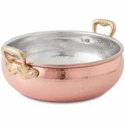 Viadurini Kitchen Kochgeschirr-Handverzinkter Kupfer-Gemüsetopf mit 2 Griffen Made in Italy 16 cm - Gianmaria