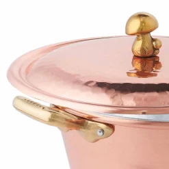 Viadurini Kitchen Kochgeschirr-Handverzinnter konischer Ofen Kupferkasserolle und Deckel 24 cm - Marialuna