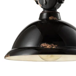 Ferroluce Pendelleuchte Industrial-Handwerkliche und industrielle Pendelleuchte aus Keramik und Eisen - Industriell