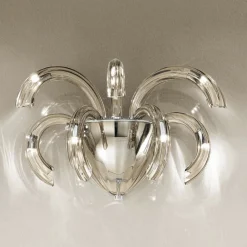 Viadurini Lighting Moderne Wandleuchten-Handwerkliche Wandlampe aus venezianischem Glas und Metall Made in Italy - Jason