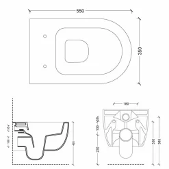 Viadurini Bathroom Wc-Hangende Toilettenschüssel aus Keramik Design Star 55x35 made in Italy