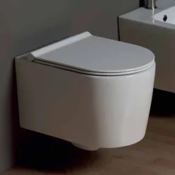 Viadurini Bathroom Wc-Hangende Toilettenschüssel aus Keramik, Design Shine Square, Italy