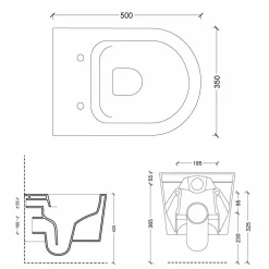 Viadurini Bathroom Wc-Hangende Toilettenschüssel aus Keramik, Design Shine Square, Italy