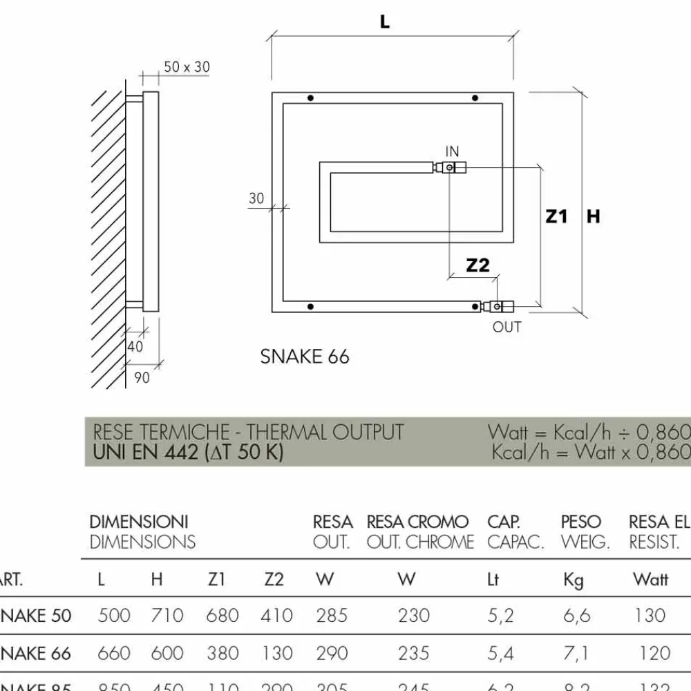Scirocco H Heizkörper Hydraulisch-Heizkörper aus Edelstahl hydraulisch Snake von