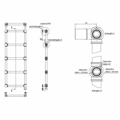 Viadurini Radiators Handtuchheizkörper Elektrisch-Heizkörper Chrom Handtuchwärmer Chrom aus klassischem Messing 200 W - Caesar