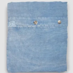 Viadurini Textile Bettbezüge-Hellblauer Leinen Doppelbettbezug mit Knöpfen und Flat - Ljuba