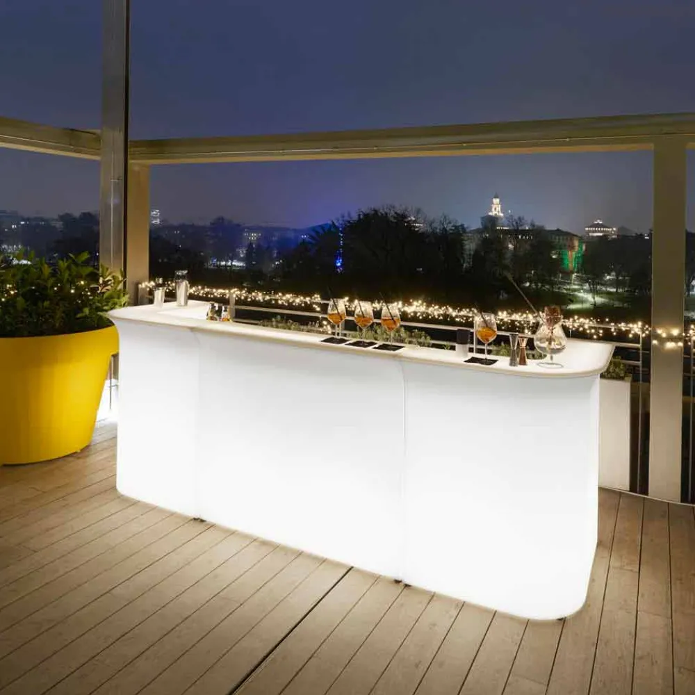 SLIDE Gartenideen|Bartheke Für Zuhause-Helle Bartheke im Außenbereich Break Corner, hergestellt in Italien