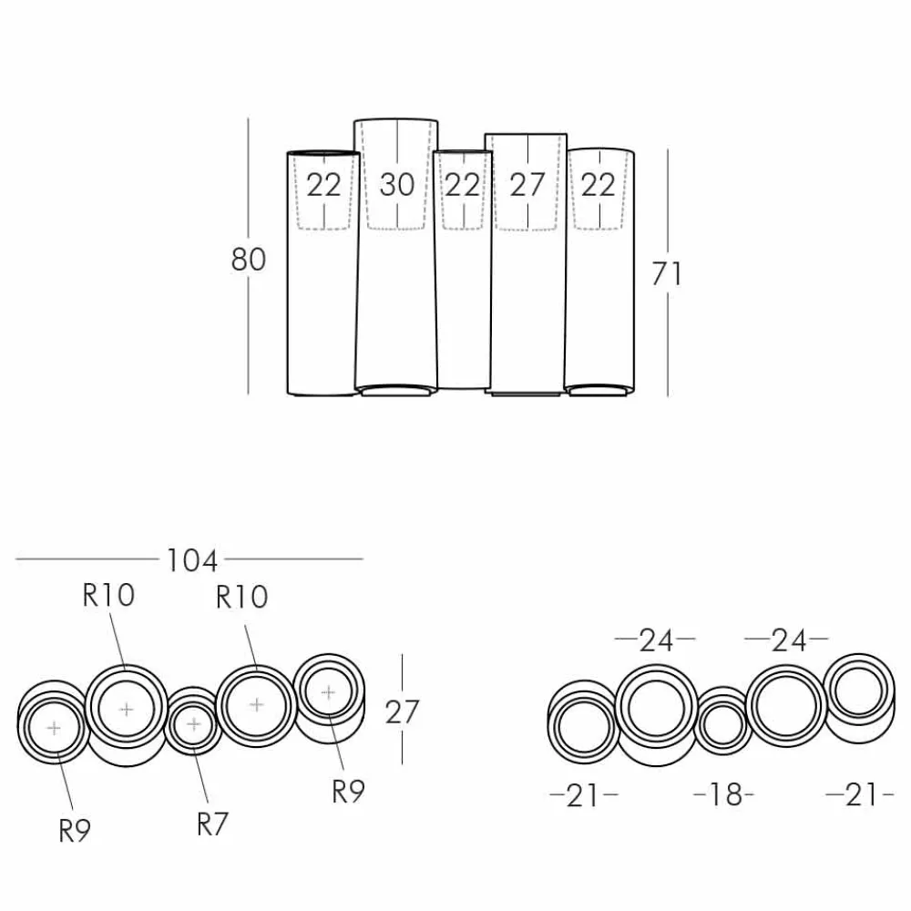 SLIDE Lichtmöbel-Helle dekorative Outdoor / Indoor Vase Bambus hergestellt in Italien