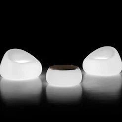 Viadurini in the Garden Lichtmöbel-Heller runder Garten-Couchtisch aus Polyethylen Made in Italy - Tibaldo