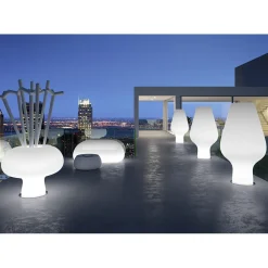 Viadurini in the Garden Lichtmöbel|Gartensofas-Helles Outdoor-Sofa mit LED-Licht aus Polyethylen Made in Italy - Ervin