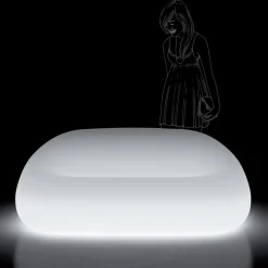 Viadurini in the Garden Lichtmöbel|Gartensofas-Helles Outdoor-Sofa mit LED-Licht aus Polyethylen Made in Italy - Ervin