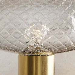 Viadurini Lighting Klassische Tischlampen-Hergestellt in Italien Tischlampe aus grauem Glas – Lucciola