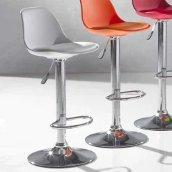 Viadurini Living Barhocker-Höhenverstellbar Hocker aus Kunsteleder, modernes Design - Rosa