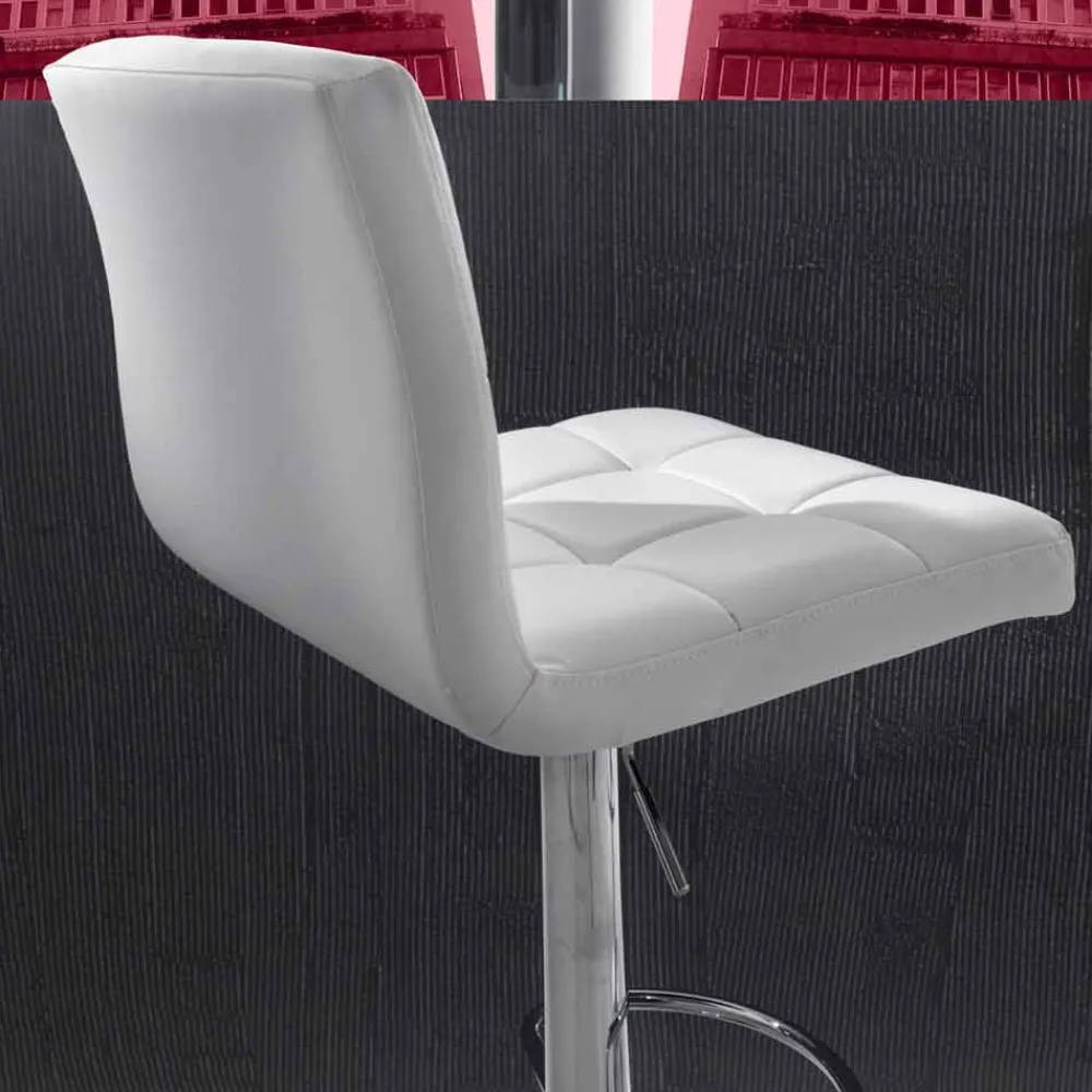 Viadurini Living Barhocker-Höhenverstellbar Hocker mit Sitzfläche aus Kunstelder, modernem Design - Delfina