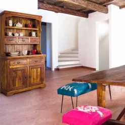 Viadurini Living Anrichte-High Classic Style Sideboard mit massiver Akazienholzstruktur - Umami