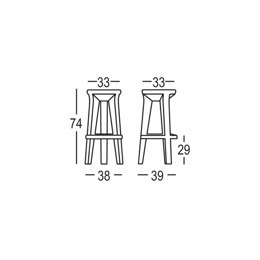 Viadurini in the Garden Outdoor Hocker-High Design Barhocker aus Polyethylen Made in Italy - Tinuccia