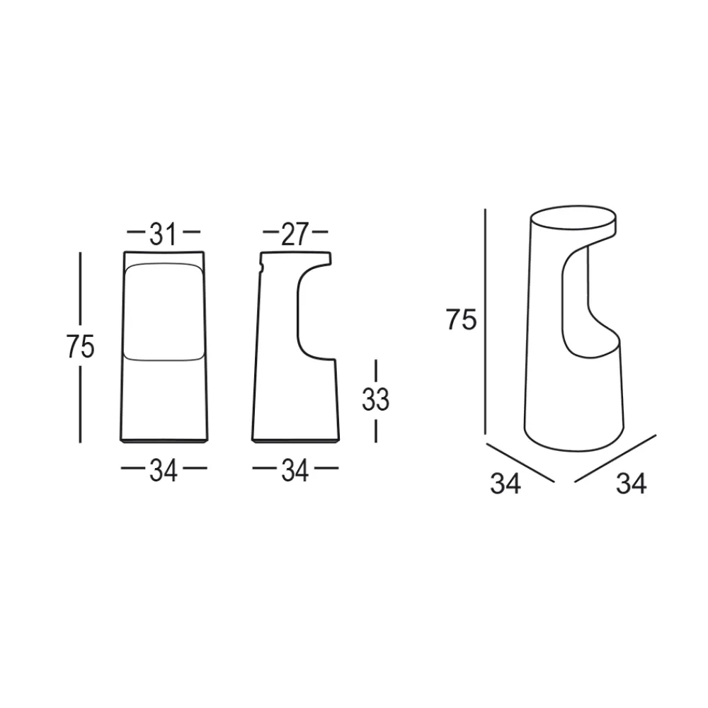 Viadurini in the Garden Outdoor Hocker-High Design Hocker aus mattem Polyethylen für den Außenbereich Made in Italy - Forlina