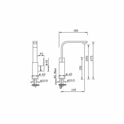Viadurini Taps Waschbeckenarmaturen-High Spout Basin Mixer ohne Abfluss Made in Italy - Panela