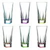 Viadurini Kitchen Italienisches Kristallgeschirr-High Tumbler Crystal Eco Farbglas Service 12 Stück - Amalgam