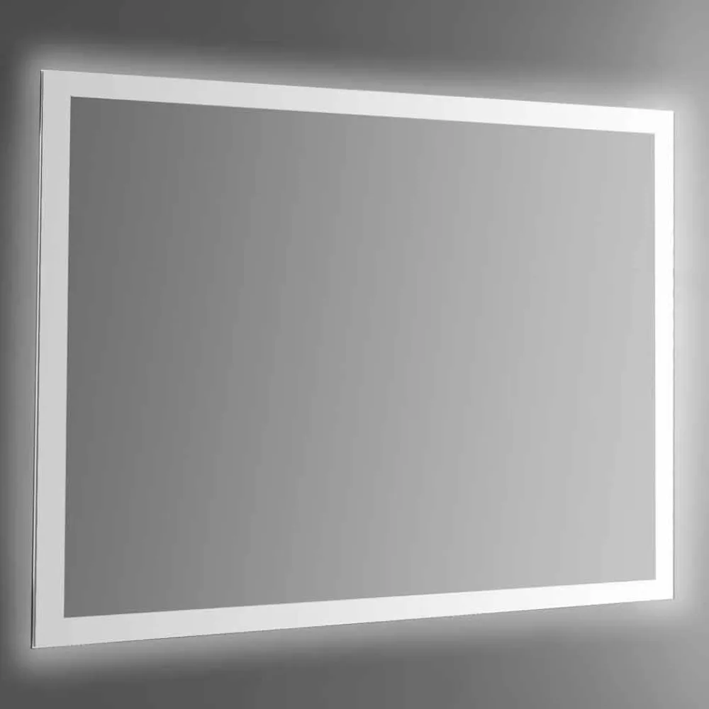 Viadurini Living Wandspiegel-Hintergrundbeleuchteter Wandspiegel mit sandgestrahltem Rahmen Made in Italy - Edigio